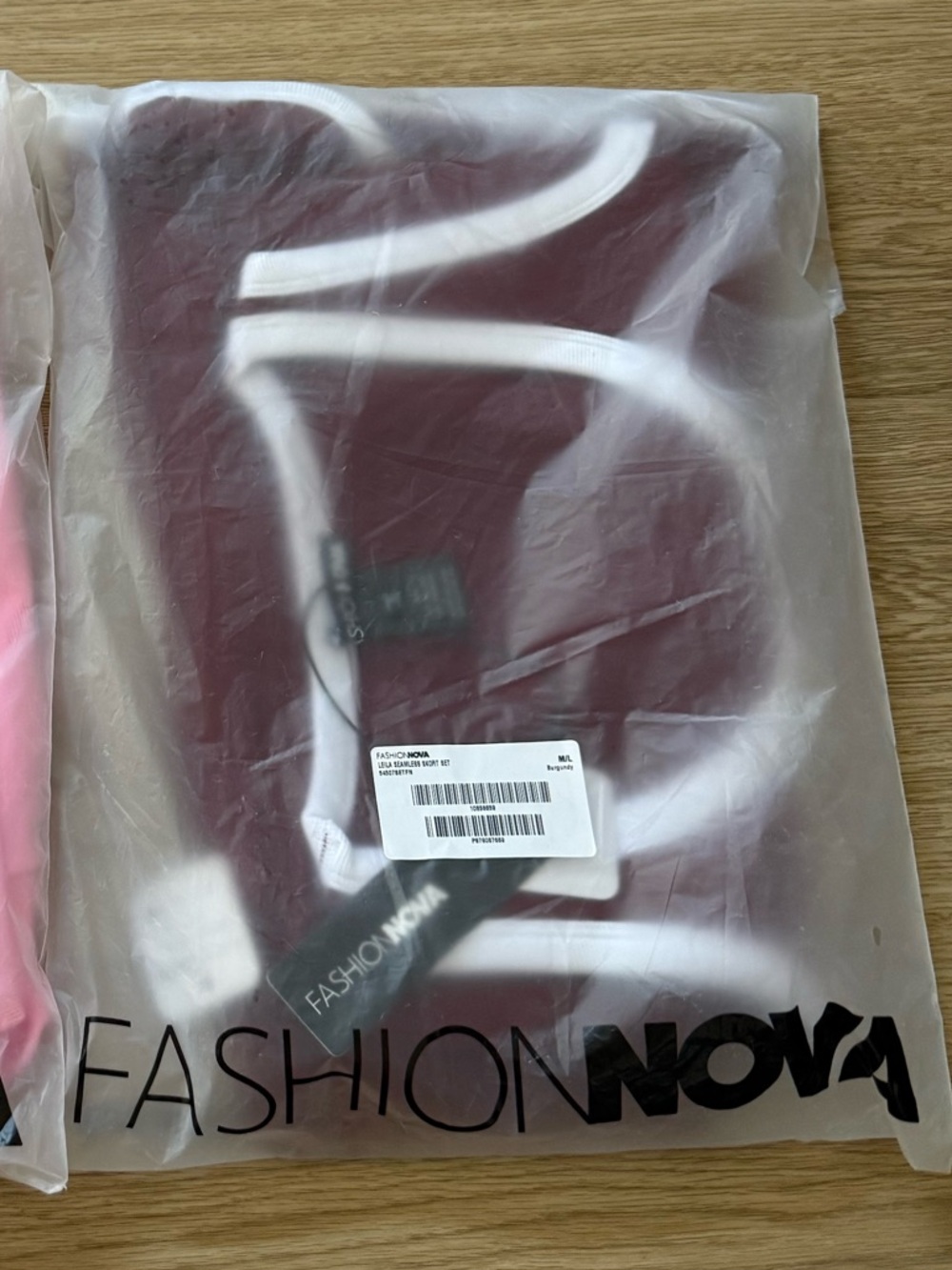 Fashion Nova Leila Seamless 2 Piece Skort Burgundy Size Med/Large New with tags - Picture 8 of 8